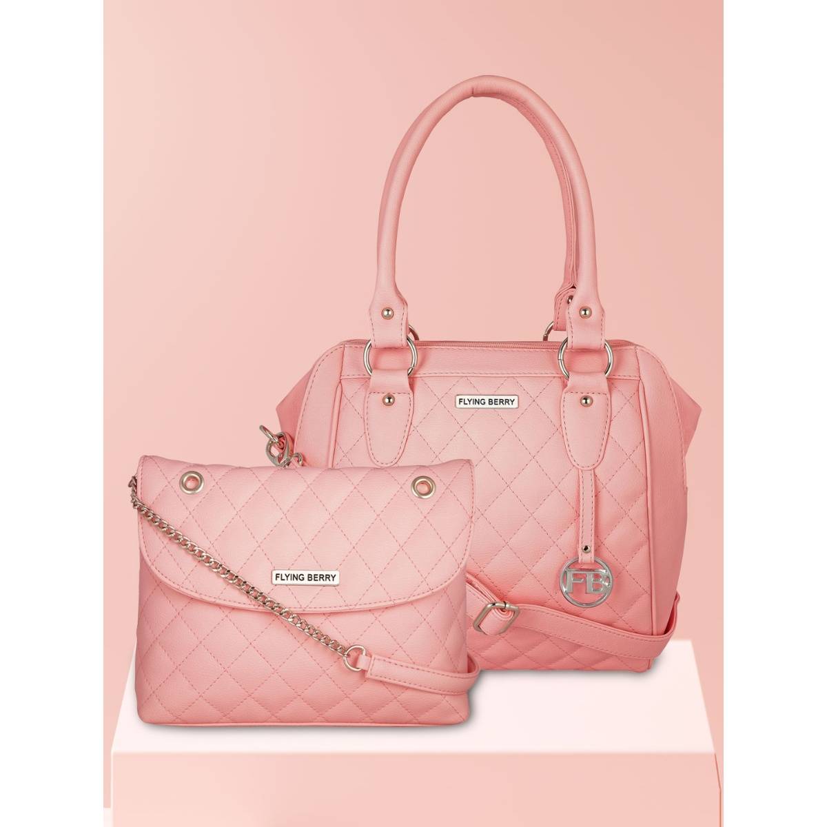 FLYING BERRY Womens Pink Hand Bag Combo Pack of 2